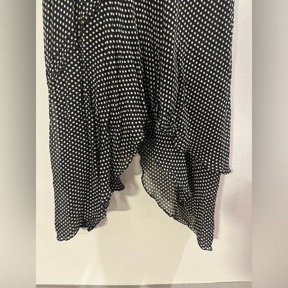 100% Silk Vintage Y2K Adrianna Papell Black and White Polka Dot Dress - Size 8 - Picture 5 of 7
